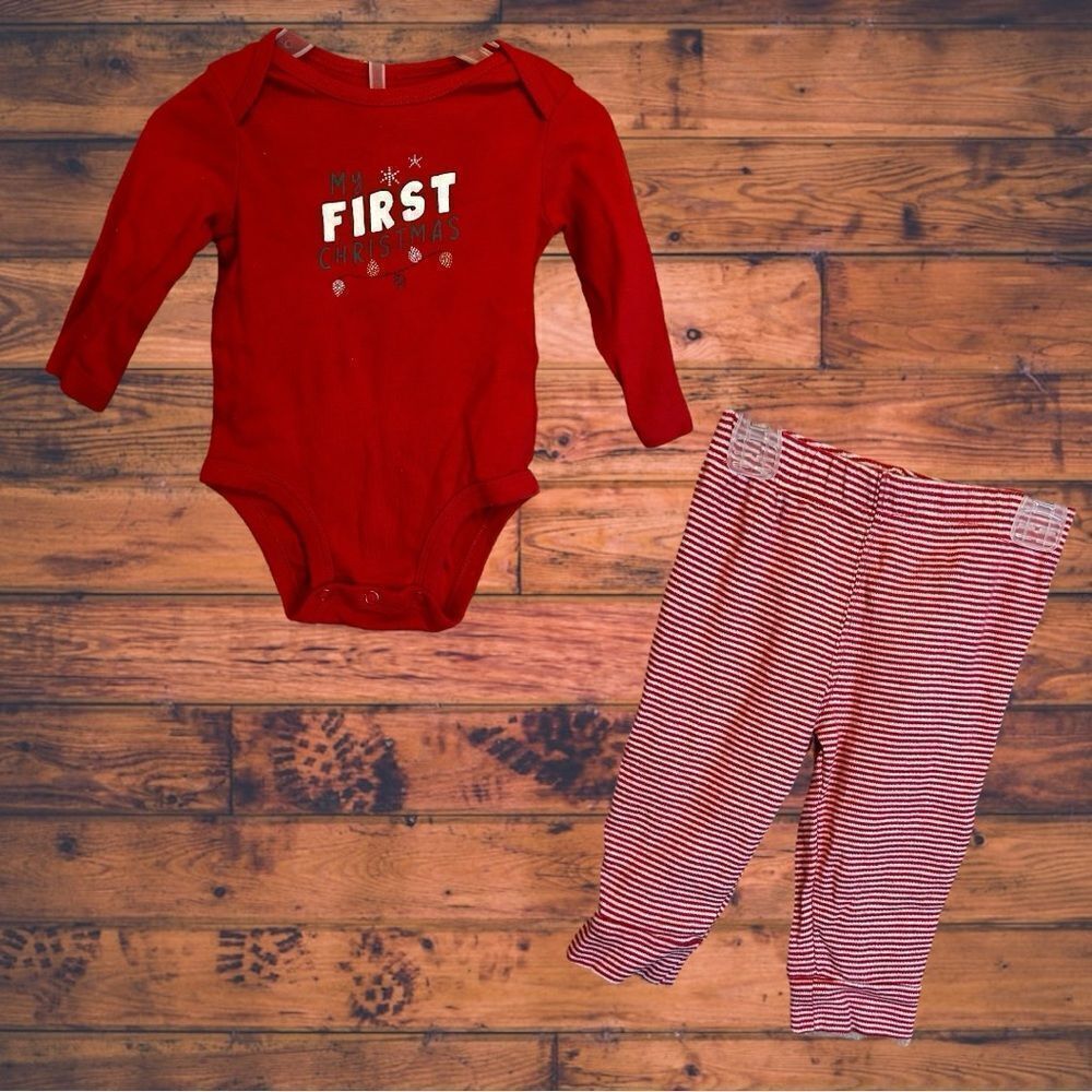 5 for $25🔥Carter's "My First Christmas" Red Matching Set Baby Size 6 Months